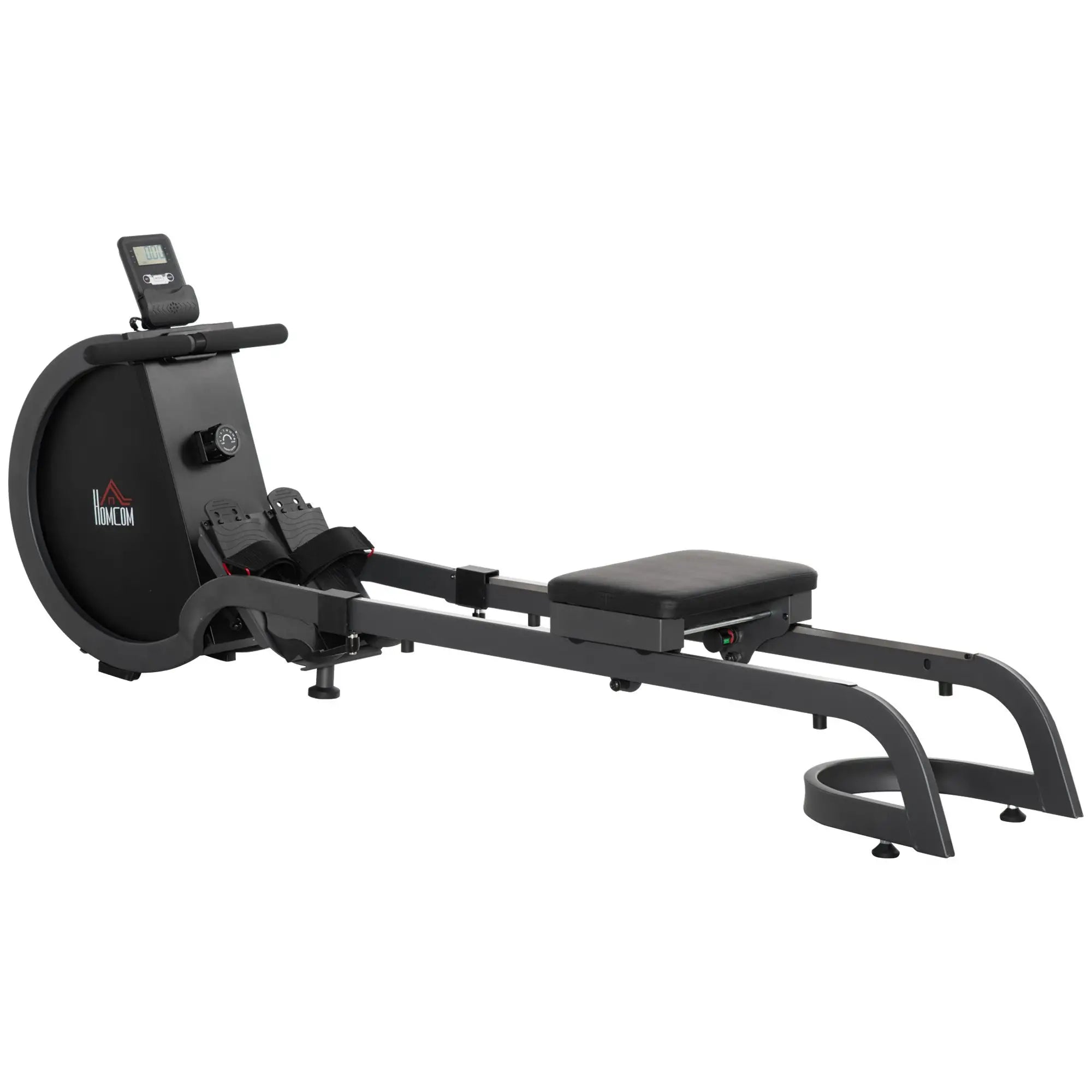 Folding Rowing Machine with 16-Level Adjustable Magnetic Resistance, Aluminium Side Rail, Digital Monitor, Cardio Workout Rower, for Home, Gym, Office