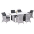 Seven-Piece Rattan Dining Set - Mixed Grey