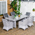 Seven-Piece Rattan Dining Set - Mixed Grey