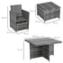 8-Seater Rattan Dining Set Garden Furniture Cushion Seat Woven Rattan Grey