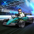 Aston Martin Licensed 12V Kids Ride on Racing Kart w/ Bluetooth, 4 Suspension Wheels, Music Lights Horn, Green
