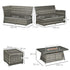Seven-Piece Firepit Table Rattan Sofa Set - Grey