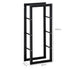 Metal Firewood Log Holder Tall Firewood Rack Indoor Outdoor Fireplace Wood Storage Shelf with Side Rails, Rust-Resistant, Black, 40W x 25D x 100H cm