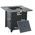 71 x 71cm 40000 BTU Gas Firepit Table - Black/Dark Grey