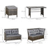8 Seater Patio wicker Sofa Set ,Outdoor Couch with Table & Cushions, Grey