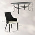 6 Seater Rattan Dining Set with Cushions, Garden Furniture Set with Armchairs, Rectangle Slatted Table Top, Steel Frame, Parasol Hole, Wicker Outdoor Furniture for Patio, Balcony, Cream White