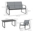 Four-Piece Minimalistic Garden Sofa Set - Light Grey