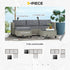 5-Piece Rattan Patio Furniture Set with Corner Sofa, Footstools, Coffee Table, for Poolside, Dark Grey