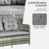 Four-Piece Rattan Set, with Glass-Top Table - Grey
