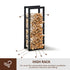 Metal Firewood Log Holder Tall Firewood Rack Indoor Outdoor Fireplace Wood Storage Shelf with Side Rails, Rust-Resistant, Black, 40W x 25D x 100H cm