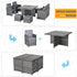 8-Seater Rattan Dining Set Garden Furniture Cushion Seat Woven Rattan Grey