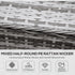 6 Pieces Outdoor PE Rattan Wicker Sofa Set with 10cm Thick Padded Cushionsand Half Round Patio Conversation Furniture Set with Angled Corner Designand Ottomansand and Back Pillows, Grey