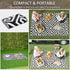 Outdoor Rug Reversible Mat Plastic Straw Rug Portable RV Camping Mat for Garden Deck Picnic Indoor, 121 x 182 cm (4 x 6 ft), Black & White