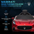12V Maserati Gran Turismo Folgore Lincesed Kids Electric Car with Remote Control, Soft Start, Wine Red