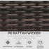 8 Pieces PE Rattan Corner Sofa Set with Thick Cushions, Aluminium Outdoor Rattan Garden Furniture Set with Glass Top Table, No Assembly Required, Mixed Brown