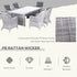 Seven-Piece Rattan Dining Set - Mixed Grey