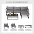 5 Pieces Outdoor Patio Furniture Set, Sofa Couch with Glass Coffee Table, Cushioned Chairs and Aluminum Tube, for Balcony Garden Backyard, Grey