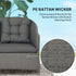 Four-Piece Rattan Set, with Glass-Top Table - Light Grey