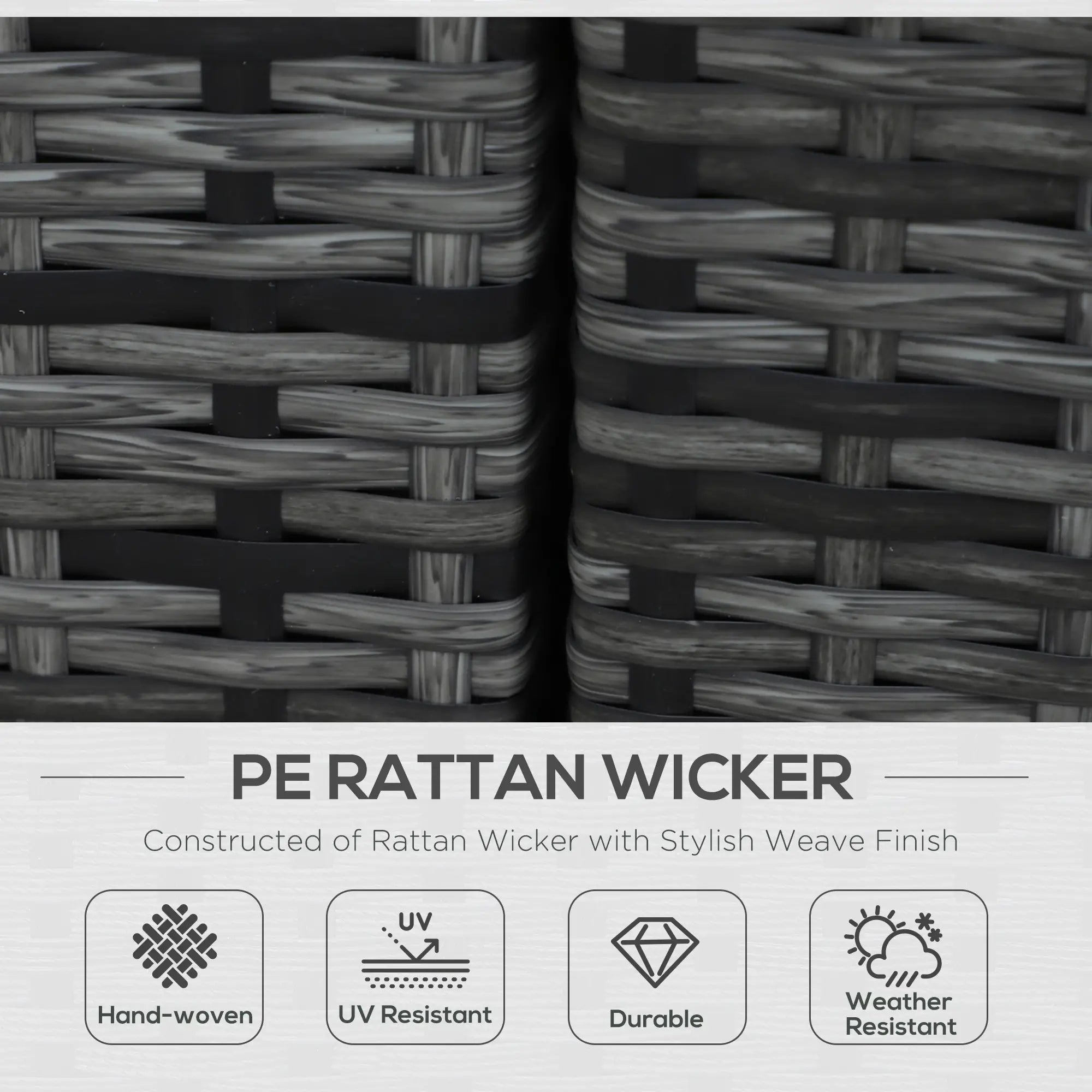 8 Pieces PE Rattan Corner Sofa Set with Thick Cushions, Aluminium Outdoor Rattan Garden Furniture Set with Glass Top Table, No Assembly Required, Grey