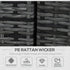 8 Pieces PE Rattan Corner Sofa Set with Thick Cushions, Aluminium Outdoor Rattan Garden Furniture Set with Glass Top Table, No Assembly Required, Grey