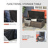 6 Pieces Rattan Garden Furniture Set, 7 Seater Wicker Outdoor Furniture Set with Storage Tea Table & Side Table, Sectional Garden Sofa Set with Cushions, Orange