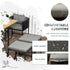 0 Seater Rattan Cube Garden Furniture Set, Rattan Dining Set with Cushions, Outdoor Dining Table and Chairs with 6 Armchairs, 4 Stools, Rectangular Wood Grain Plastic Top Table, Black