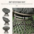 Three-Piece Rattan Garden Moon Chair Set - Grey