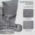 6 Pieces Outdoor PE Rattan Wicker Sofa Set with 10cm Thick Padded Cushionsand Half Round Patio Conversation Furniture Set with Angled Corner Designand Ottomansand and Back Pillows, Grey