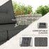 4 Piece Rattan Garden Furniture Set Outdoor Sofa Sectional Set with Glass Top Table for Poolside, Light Grey