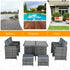 8-Seater Rattan Dining Set Garden Furniture Cushion Seat Woven Rattan Grey