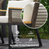 Four Piece Wicker Rope Garden Furniture Set with Glass Top Coffee Table - Grey