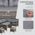 8 Seater Patio wicker Sofa Set ,Outdoor Couch with Table & Cushions, Grey