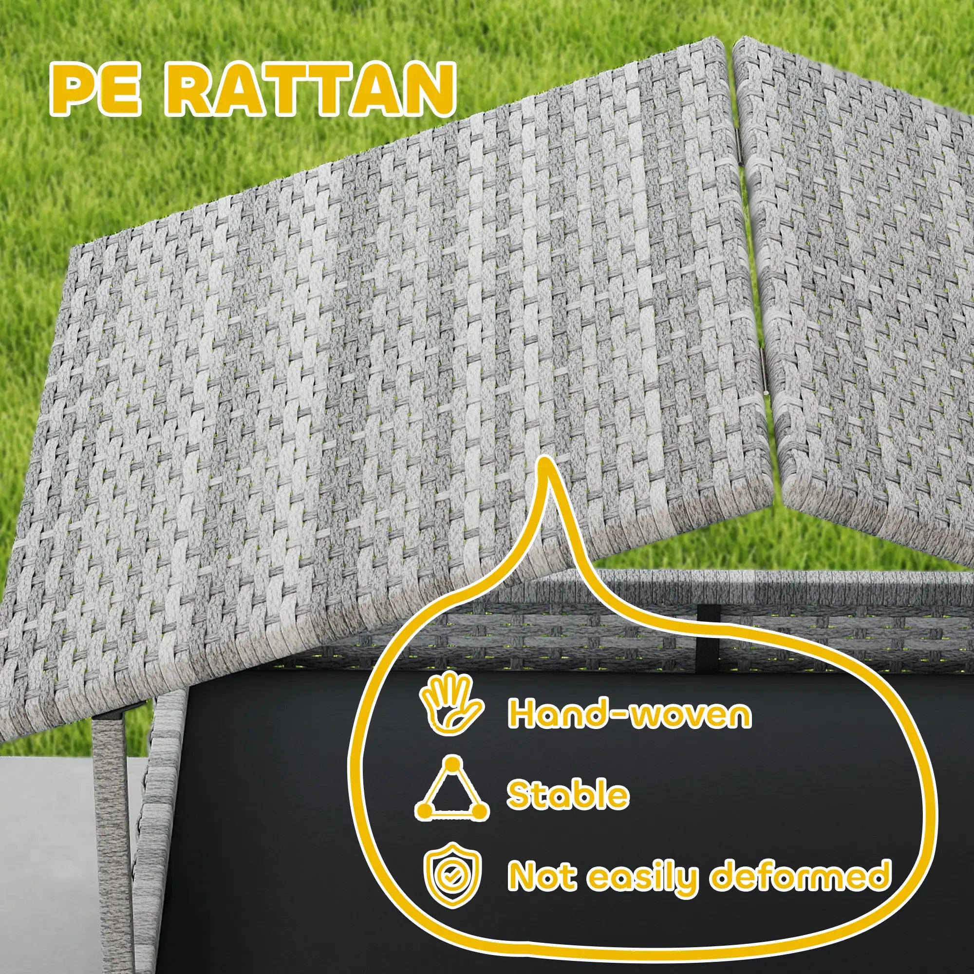 Extendable Elevated Dog Bed, Rattan Dog House, with Water-Resistant Roof, Removable Cushion, Charcoal Grey