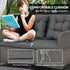 Four-Piece Rattan Set, with Glass-Top Table - Light Grey