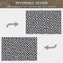 Outdoor Rug Reversible Mat Plastic Straw Rug Portable RV Camping Mat for Garden Deck Picnic Indoor, 121 x 182 cm (4 x 6 ft), Black & White
