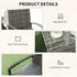 3 Pieces Rattan Bistro Set, Wicker Garden Furniture Set with Glass Top Coffee Table and Chairs, Washable Cushions for Outdoor, Patio, Balcony, Mixed Grey