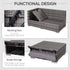 3PC Rattan Garden Furniture Storage Sofa Set 4 Seater Wicker Coffee Table Conservatory Sun Lounger Reclining Set Outdoor Weave with Cushion Grey