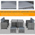 8-Seater Rattan Dining Set Garden Furniture Cushion Seat Woven Rattan Grey