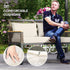 Four Piece Wicker Rope Garden Furniture Set with Glass Top Coffee Table - Grey