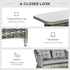 Four-Piece Rattan Set, with Glass-Top Table - Grey