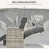 4 Piece Rattan Garden Furniture Set Outdoor Sofa Sectional Set with Glass Top Table for Poolside, Light Grey