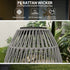 Rattan Solar Lamp, Garden Solar Lantern with Auto On/Off Light, IP44 Waterproof, Decorative Outdoor Rattan Lamp for Porch, Pathway, Grey