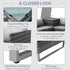 4pc Garden Rattan Wicker Outdoor Furniture Patio Corner Sofa Love Seat and Table Set with Cushions Side Desk Storage, Mixed Grey