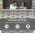 2-Seater Outdoor Rattan Daybed Sofa Footstool Coffee Table Set w/ Canopy, Cushion