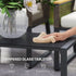 Four Piece Wicker Rope Garden Furniture Set with Glass Top Coffee Table - Grey