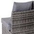 5 Pieces Rattan Garden Furniture Set, 4 Seater Half-Round Garden Sofa Set with Thickened Cushions, Wicker Conservatory Furniture with 4 Chairs, Rattan Coffee Table and Pillows, Grey