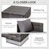 3PC Rattan Garden Furniture Storage Sofa Set 4 Seater Wicker Coffee Table Conservatory Sun Lounger Reclining Set Outdoor Weave with Cushion Grey