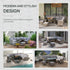 8 Seater Patio wicker Sofa Set ,Outdoor Couch with Table & Cushions, Grey