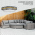 6 Pieces Outdoor PE Rattan Wicker Sofa Set with 10cm Thick Padded Cushionsand Half Round Patio Conversation Furniture Set with Angled Corner Designand Ottomansand and Back Pillows, Grey