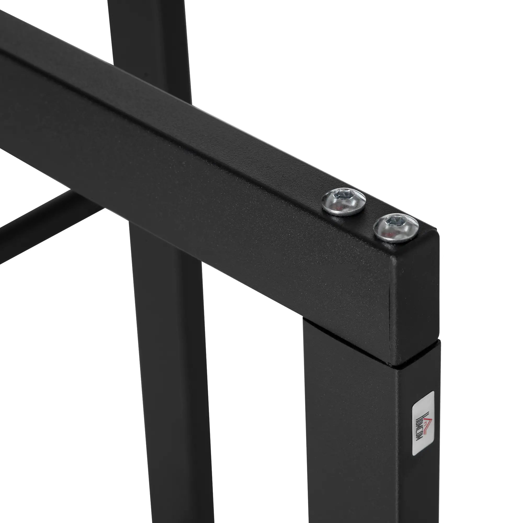 Metal Firewood Log Holder Tall Firewood Rack Indoor Outdoor Fireplace Wood Storage Shelf with Side Rails, Rust-Resistant, Black, 40W x 25D x 100H cm